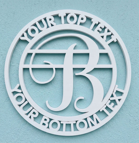 Decorative wall art with customizable text on a light blue background