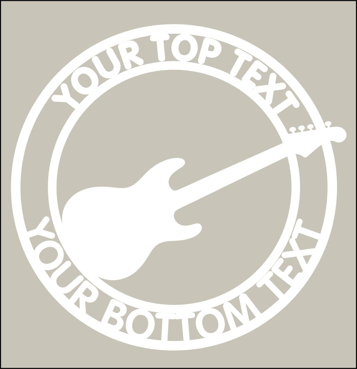Guitar Custom Circle Monogram – Weatherproof PVC Outdoor Wall Deco