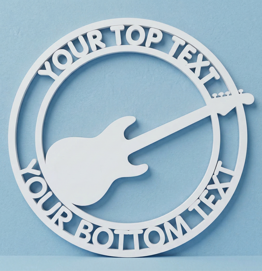 Guitar Custom Circle Monogram – Weatherproof PVC Outdoor Wall Deco