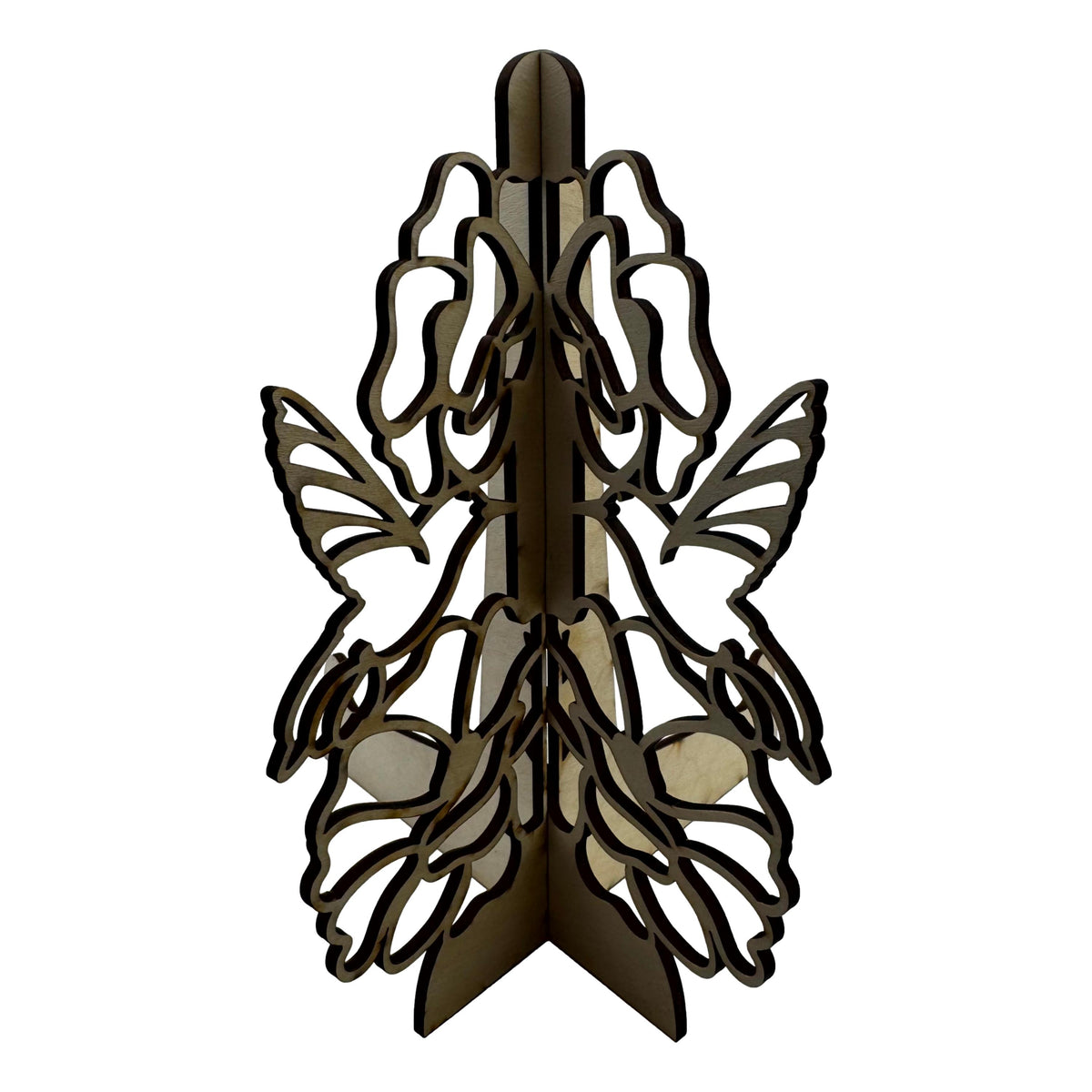 Nature-Inspired Basswood Display Easels – Laser-Cut Decorative Stands for Photos, Art, and Plates | Hummingbird, and Floral Designs