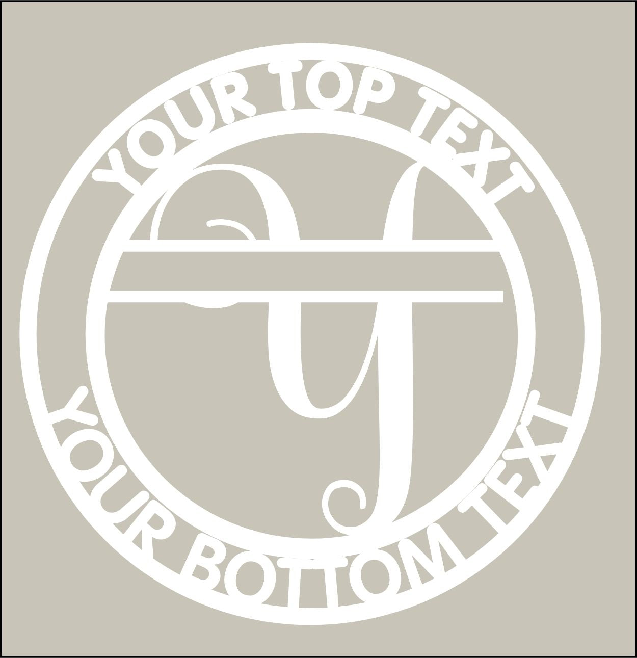 Custom Split-Letter "Y" Circle Monogram – Weatherproof PVC Wall & Door Decor